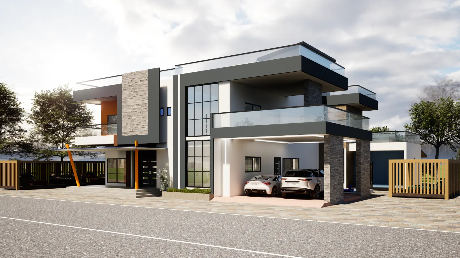 Vue du projet VILLA R+1 A KEROU NORD DU BENIN