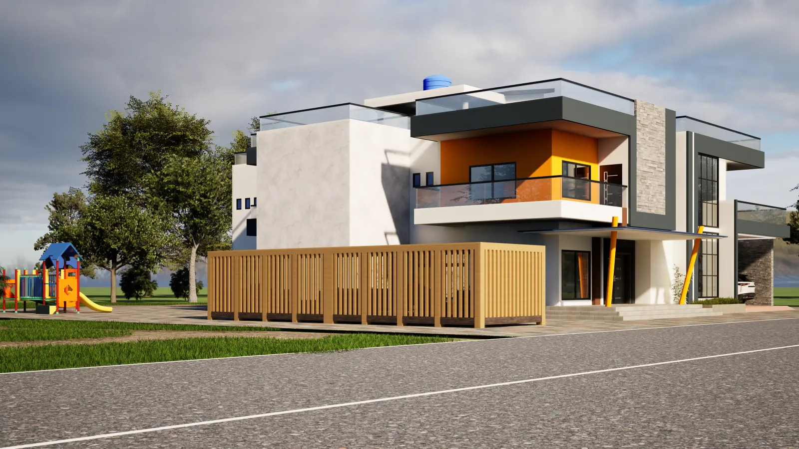 Vue du projet VILLA R+1 A KEROU NORD DU BENIN